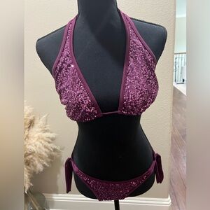 Women’s purple sparkly bikini
